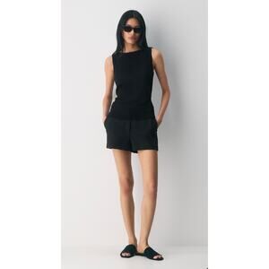 Aritzia Wilfred Tailored Shorts Black High Rise Effortless Style Dressy Mini- 0